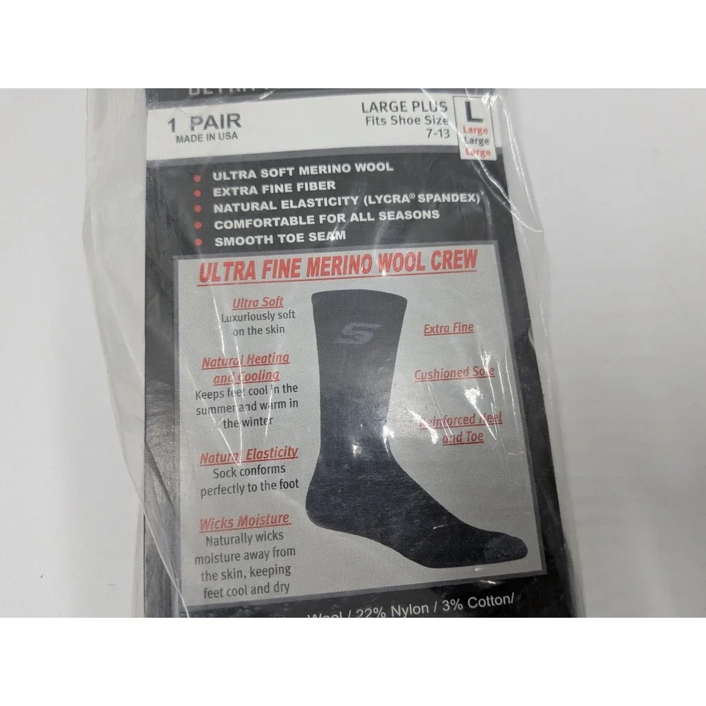 Snap-on Men 3 Pair Sock Bundle Merino Wool & Cotton Crew Work Socks Size L 7-12